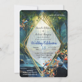 旅行の水の流れる我々の世界の風景 招待状