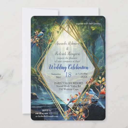 旅行の水の流れる我々の世界の風景 招待状 (正面)