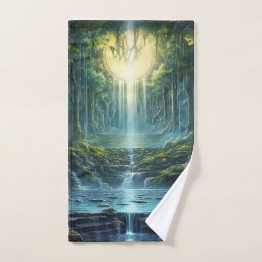 旅行の滝の目的地の私たちの世界 バスタオルセット (ハンドタオル)