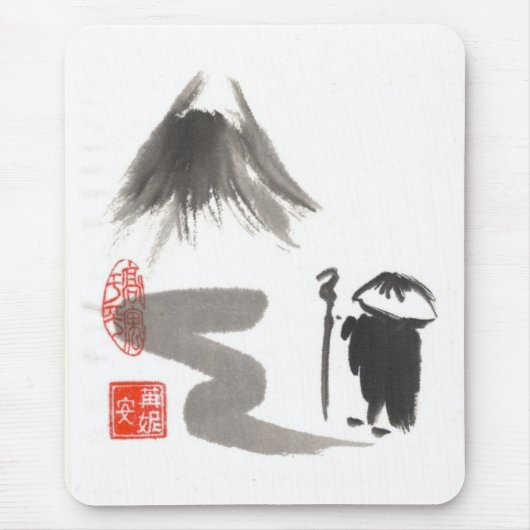 旅行の禅の修道士 マウスパッド (正面)
