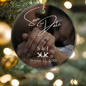 旅行の結婚飛行機ハート日付クリスマスの保存 セラミックオーナメント