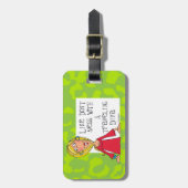 旅行の花型女性歌手の荷物のラベルの緑 ラゲッジタグ (正面縦)
