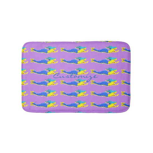 旅行の青い尾の人魚 バスマット (正面)