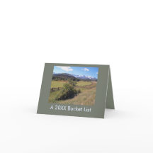 旅行の風景の写真の新年バケットリストカード