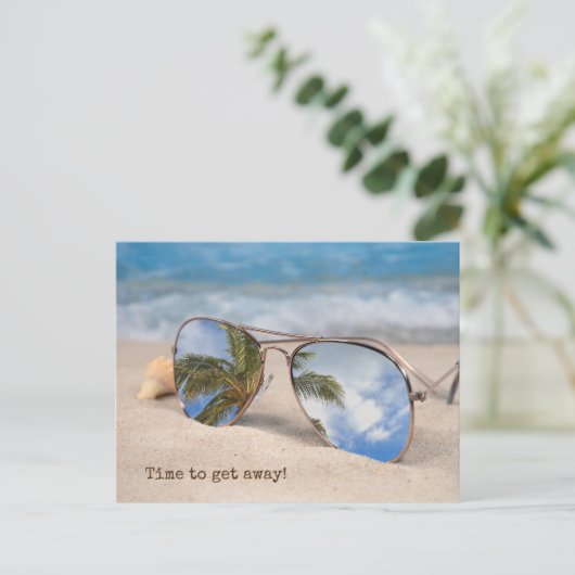 旅行はがきトロピカルサングラス ポストカード (スタンド正面)