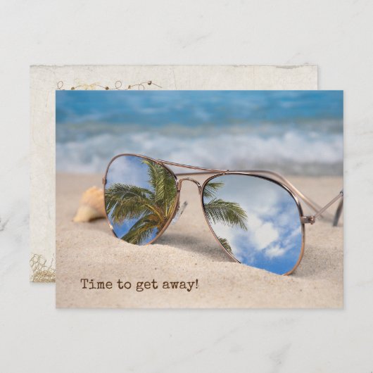 旅行はがきトロピカルサングラス ポストカード (正面/裏面)