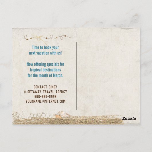 旅行はがきトロピカルサングラス ポストカード (裏面)