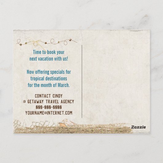 旅行はがき海ビーチ ポストカード (裏面)