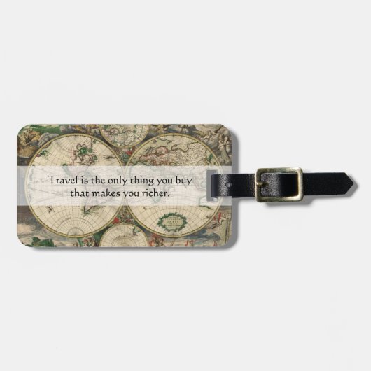 旅行はより豊富な引用文を-カスタマイズ可能にさせます ラゲッジタグ (正面横)