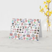 旅行はパターンを押します カード (黄色い花)