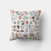 旅行はパターンを押します クッション (裏面)