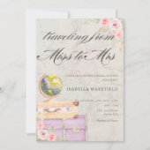 旅行はミッ恋しく思ズ旅行ブライダルシャワーへ 招待状 (正面)