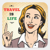 旅行はライフステッカー スクエアシール (正面)