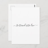 旅行はライブに行く – シンプル旅行引用文 ポストカード (正面/裏面)