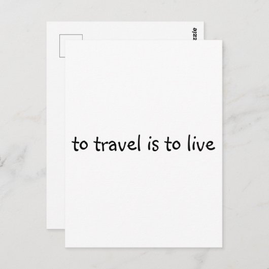 旅行はライブに行く – シンプル旅行引用文 ポストカード (正面/裏面)