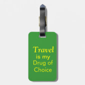 旅行は上等の(緑の)荷物のラベルの私の薬剤です ラゲッジタグ (裏面縦)