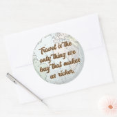 旅行は地球の地図と唯一の物の引用文である ラウンドシール (封筒)