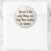 旅行は地球の地図と唯一の物の引用文である ラウンドシール (バッグ)