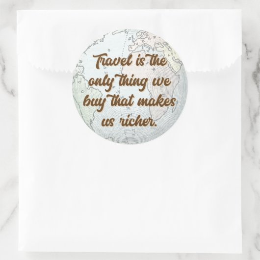 旅行は地球の地図と唯一の物の引用文である ラウンドシール (バッグ)