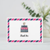 旅行は夫人にNavy Pink失敗感謝していしています サンキューカード (スタンド正面)