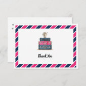 旅行は夫人にNavy Pink失敗感謝していしています サンキューカード (正面/裏面)