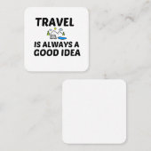 旅行は常に良いアイディア スクエア名刺 (正面/裏面)