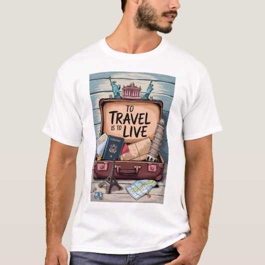 旅行は生きることだ Tシャツ (正面)