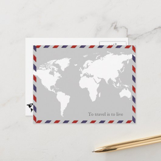 旅行は生きることである。 ポストカード (正面/裏面インサイチュ)