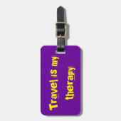 旅行は私のセラピーの荷物のラベルです ラゲッジタグ (正面縦)