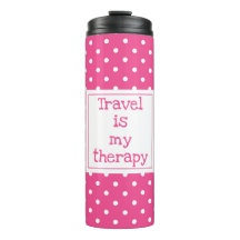 旅行は私のセラピーモダンピンクと白いドット