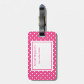 旅行は私のセラピーモダンピンクと白いドット ラゲッジタグ (裏面縦)
