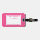 旅行は私のセラピーモダンピンクと白いドット ラゲッジタグ (裏面横)