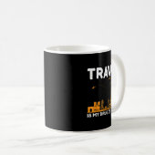 旅行は私の薬の選択の男性の女性アドベンチャーク コーヒーマグカップ (正面右)