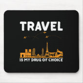 旅行は私の薬の選択の男性の女性アドベンチャーク マウスパッド (正面)