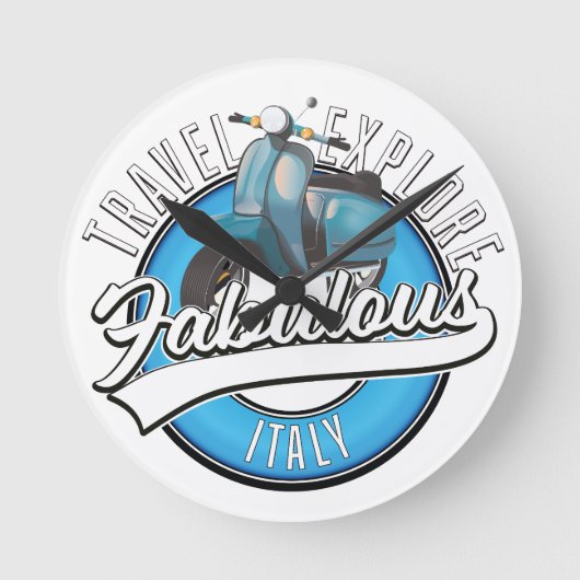 旅行は素晴らしいイタリアを探索 ラウンド壁時計 (正面)