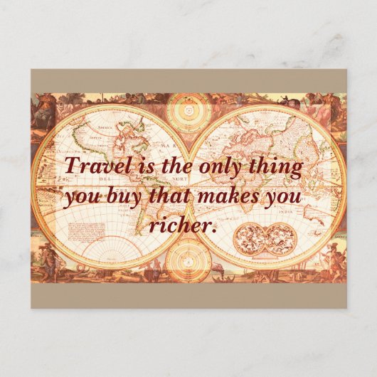 旅行は豊かになる – 葉書 ポストカード (正面)