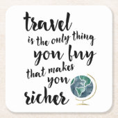 旅行は、より豊かな引用文コースター スクエアペーパーコースター (正面)