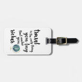 旅行は、より豊かな引用文荷物タグ ラゲッジタグ (正面横)
