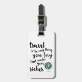 旅行は、より豊かな引用文荷物タグ ラゲッジタグ (正面縦)