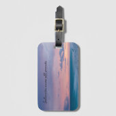 旅行をテーマにしたギフトとビーチ写真 ラゲッジタグ (正面縦)