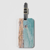 旅行をテーマにしたギフトとビーチ写真 ラゲッジタグ (正面縦)