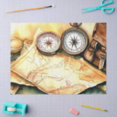 「旅行をテーマにしたティッシュの輝き：冒険を待つ」 薄葉紙 (クラフト)