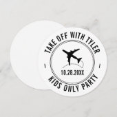 旅行をテーマにしたパーティー オーダーメイド飛行機看板 招待状 (正面/裏面)