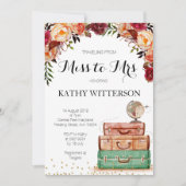 旅行をテーマにしたブライダルシャワーの招待状 招待状 (正面)