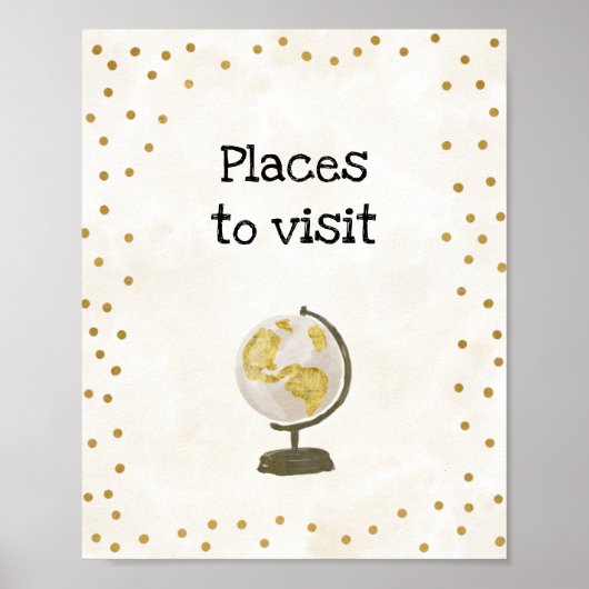 旅行をテーマにしたブライダルシャワー標識 ポスター (正面)