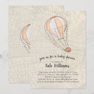 旅行をテーマにしたベビーシャワーの招待状 招待状