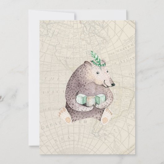 旅行をテーマにしたベビーシャワー招待状 (裏面)