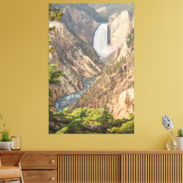 旅行をテーマにしたホームデコールと滝の写真 キャンバスプリント