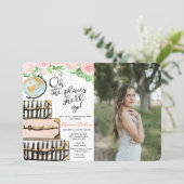 旅行をテーマにした卒業パーティーの写真招待状 招待状 (スタンド正面)