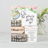 旅行をテーマにした卒業パーティー招待状 招待状 (スタンド正面)